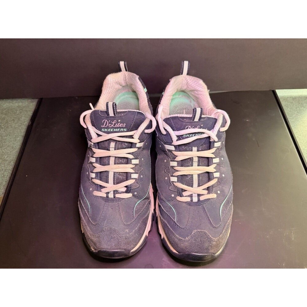 Sketchers D Lites Women’s Size 11 Blue Gray&White Shoes Lightly Worn